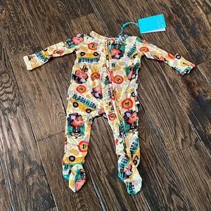 Posh Peanut Rosa Parks Footie Ruffled Zippered One Piece Size Newborn- NWT
